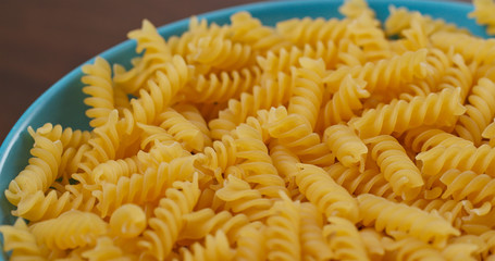 Canvas Print - Stack of fusilli on plate