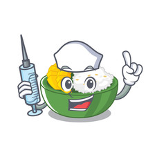 Sticker - Nurse mango sticky rice in cartoon plate