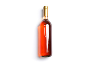 Wall Mural - Bottle with pink wine isolated on white background