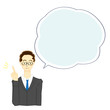 © かなてん - ビジネスマンと吹き出しのイラスト
