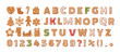 Gingerbread holidays cookies font alphabet vector cartoon illustration