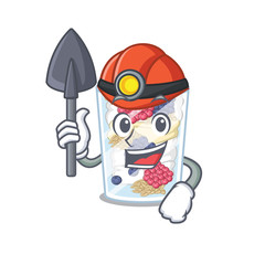 Sticker - Miner parfait above the wooden table mascot