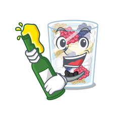 Sticker - With beer parfait isolated with in the cartoon