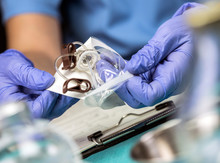 Nurse Prepares Venous Catheters Of Long Duration In A Hospital, Accessing Indwelling Central Venous Lines, Conceptual Image