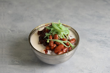 Cendol , Malaysia tradition dessert with slate background