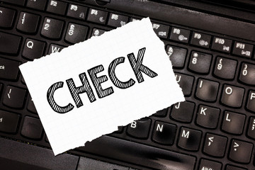 Writing note showing Check. Business photo showcasing Mark Click on a box in order to select a particular option on a form.