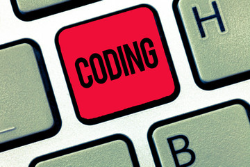 text sign showing coding. conceptual photo assigning code to something for classification identifica