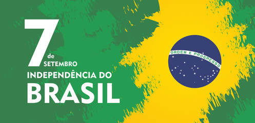 Brazil independence day celebration greeting card illustration