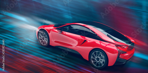 futuristic-high-speed-sports-car-in-motion-3d-illustration
