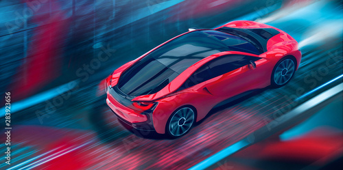 futuristic-high-speed-sports-car-in-motion-3d-illustration