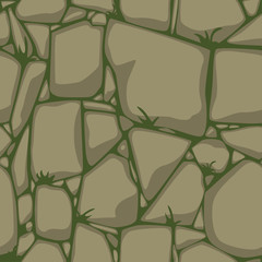 Wall Mural - Flat Seamless stone texture. Stones background. Cartoon vector Seamless texture.