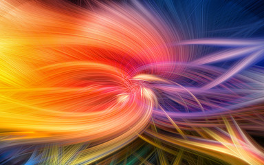 Poster - Abstract texture of multi-colored light fibers