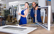 © JackF - Foreman explaining plastic windows assembly process to young female worker