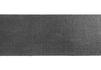 Wide piece of black matte cloth gaffer tape isolated on white background.