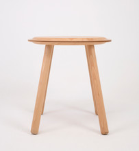 Brown Modern Designed Wooden Stool On White Isolated Background