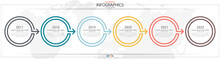 Nfographic Business Horizontal Timeline Steps Process Chart Template. Vector Modern Banner Used For Presentation And Workflow Layout Diagram, Web Design. Abstract Elements Of Graph Options.