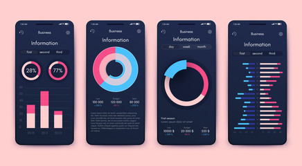 Vector graphics set mobile infographics. Stock vector