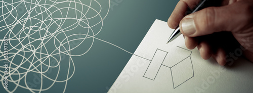 Cuadros en Lienzo Professional Consultant – problem solving with paper and pen - widescreen