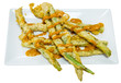 Asparagus fried in batter with romesco sauce