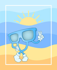 Poster - Funny color art sunglasses