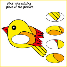 Visual Logic Puzzle: Find Missing Piece - Puzzle Game For Kids. Worksheet For Children. 