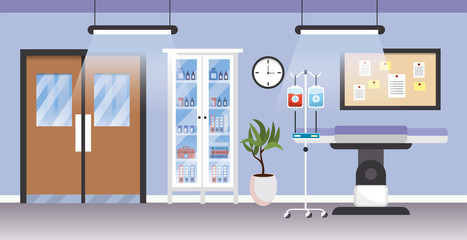 Wall Mural - professional hospital room with stretcher and medicine