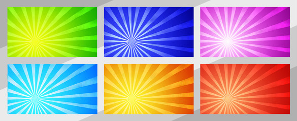Wall Mural - set of backgrounds in pop art style EPS 10