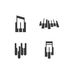 Sticker - Piano icon vector ilustration