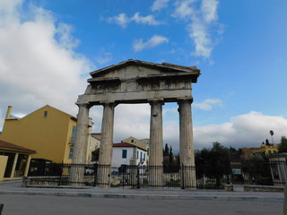 December 2018, Athens, Greece. The gate of Athena archegetis (chief leader)