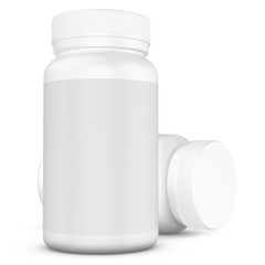 Realistic 3D bottle rendering mockup on white background.3D Rendering