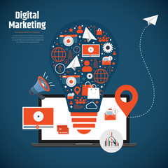 Wall Mural - Digital marketing concept