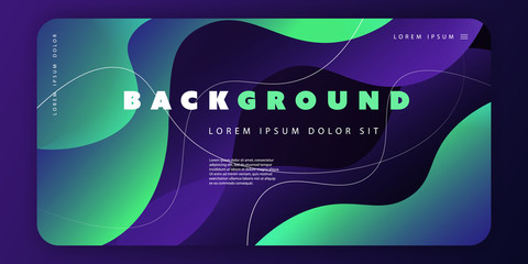 Wall Mural - Abstract Liquid Colorful Minimal Geometric Pattern Background Template, Fluid Gradient Shapes Composition, Futuristic Poster or Landing Page Design - Vector Illustration