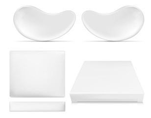 White paper packaging for cosmetic and eye gel patches