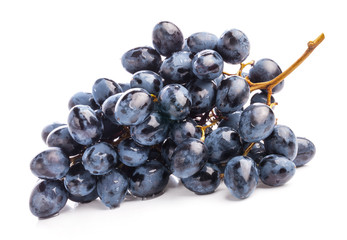 Poster - Ripe dark grapes Isolated on white background