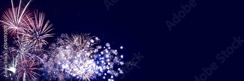 Cuadros en Lienzo Fireworks background for anniversary, new year and festivals
