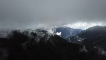 Canvas Print - The aerial view of Mount Tsurugi, Tokushima, Japan in August 2019.