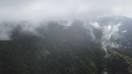 Canvas Print - The aerial view of Mount Tsurugi, Tokushima, Japan in August 2019.