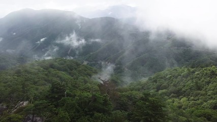 Canvas Print - The aerial view of Mount Tsurugi, Tokushima, Japan in August 2019.