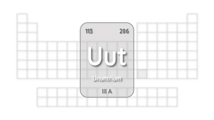 Wall Mural - Ununtrium chemical element  physics and chemistry illustration backdrop
