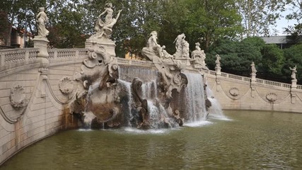 Wall Mural - torino, fontana dei dodici mesi, italia, turin city, fountain of twelve months, italy