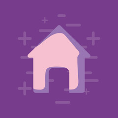 Sticker - house shape icon vector ilustration