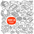 © Fredy Sujono - Indonesian Foods and Snack Black and White Illustration.