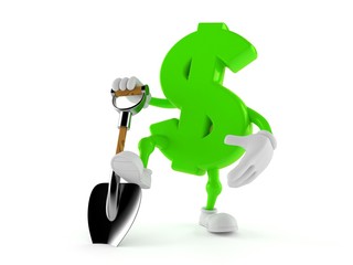 Wall Mural - Dollar character with shovel