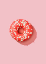 Delicious Donut On Pink