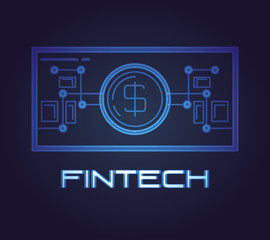 Poster - bill dollar fintech icon vector ilustration