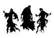Silhouette of flying evil spirit isolated on white. Illustration about ghost and fantasy.