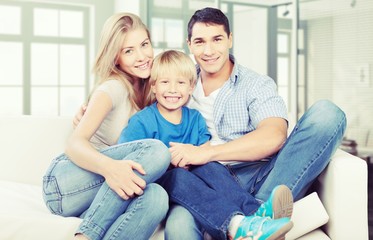 Wall Mural - Beautiful smiling Lovely family indoors