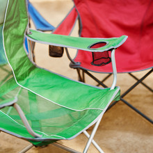 Close Up Of 2 Empty Chairs For Camping