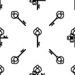 © EvgeniyaCherevatenko - Vintage keys black and white vector seamless pattern. EPS 10