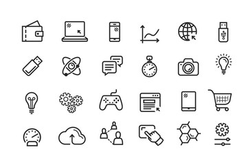 line icon set. collection vector black outline logo for mobile apps web or site design